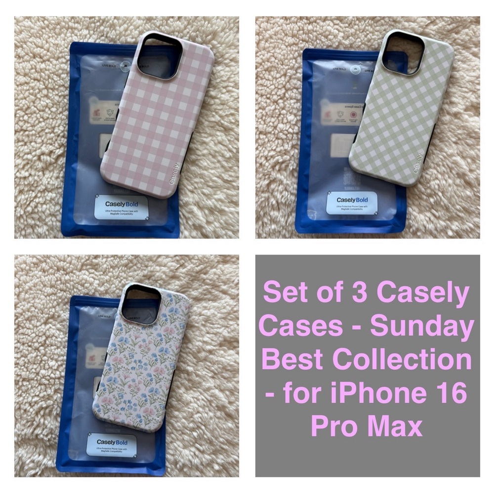 Casely iPhone 16 Pro Max cases set of 3 Sunday Best Collection NEW BOLD MagSafe